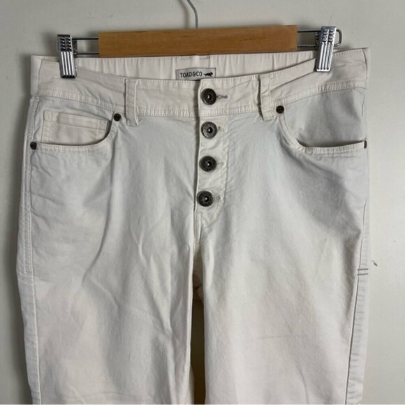Toad&Co Earthworks Kick Flare Pant Women's Size 10 ivory cream organic cotton - Picture 5 of 13